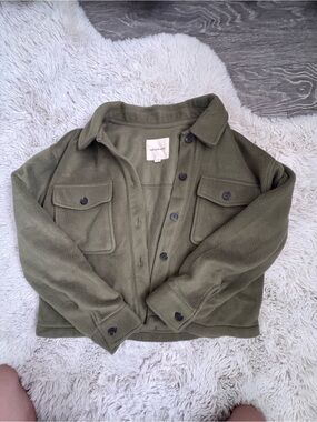 Thread & Supply Olive Green Fleece Utility Jacket